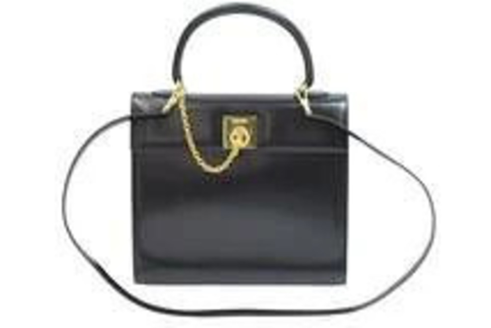 Celine Kelly Handbag Shoulder Bag Black Leather
